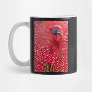 SINGLE HIGHLY COLORED  ( COLOURED) RED POPPY Mug